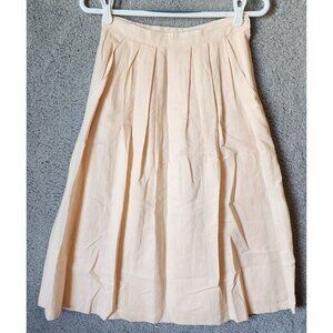 Vintage Carry Back Womens Midi Skirt Side Zip Light  Pink/Peach Cotton Blend 10P